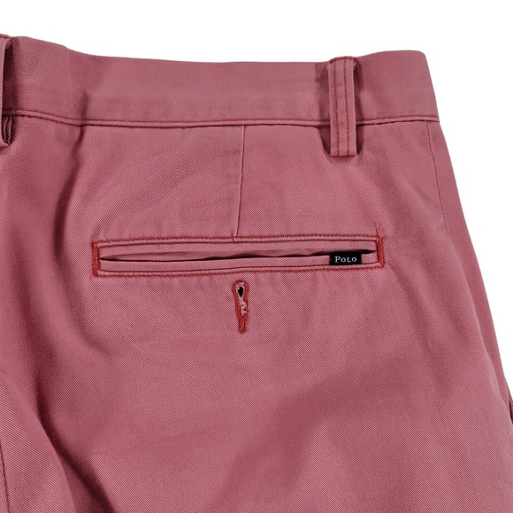 Polo Ralph Lauren Pants Mens 32x32 Pink Classic Fit Casual Flat Front Chino - Picture 4 of 9